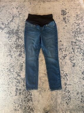 GAP Dark Blue Skinny Maternity Jeans with Black Overband
